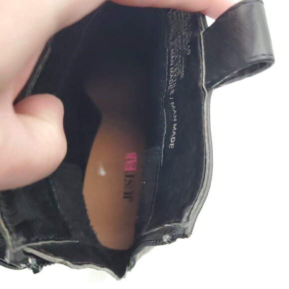 Tarynn Black Faux Leather Wedge Ankle Booties Boots | 9 - Picture 9 of 10